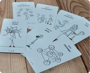Fiches de travail utilisées pendant une séance de médiation
